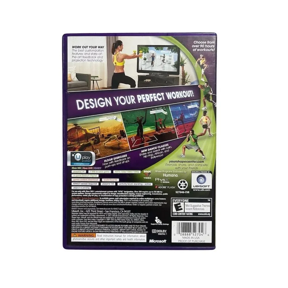 Your Shape: Fitness Evolved 2012 Xbox 360 Kinect Game Ubisoft Fitness